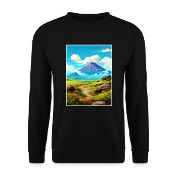 Hawai Vulkane Nationalpark Reiseposter - Unisex Pullover - Schwarz - Vorne - Alina (178cm) & Michal (187cm)
