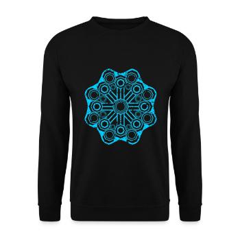 Heilige Geometrie Goa Zeichen Psytrance Kleidung - Unisex Pullover - Schwarz - Vorne - Alina (178cm) & Michal (187cm)