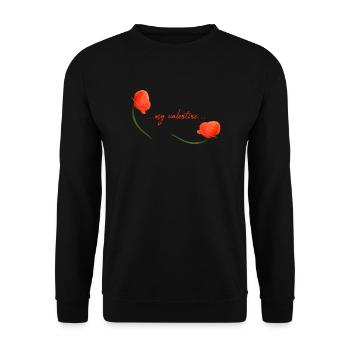my valentine Valentin - Unisex Pullover - Schwarz - Vorne - Alina (178cm) & Michal (187cm)