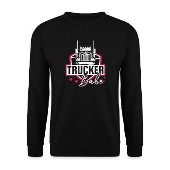 Trucker Babe - Truck Gril Laster - Unisex Pullover - Schwarz - Vorne - Alina (178cm) & Michal (187cm)