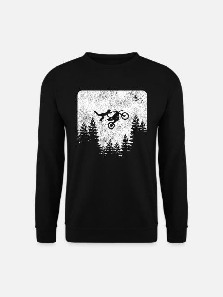 Quadrat Retro Motocross Motorrad Biker - Unisex Pullover - Schwarz