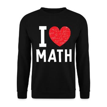 Ich Liebe Mathe Herz Mathematik - Unisex Pullover - Schwarz - Vorne - Alina (178cm) & Michal (187cm)