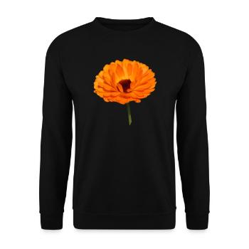 Ringelblume Ringelblumen orangene Blume Calendula - Unisex Pullover - Schwarz - Vorne - Alina (178cm) & Michal (187cm)