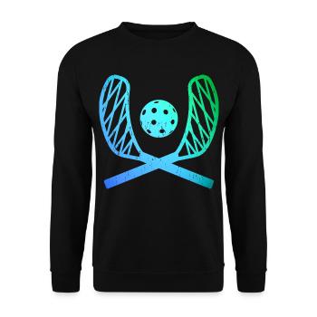 Floorball Schläger Unihockey Floorballspieler - Unisex Pullover - Schwarz - Vorne - Alina (178cm) & Michal (187cm)