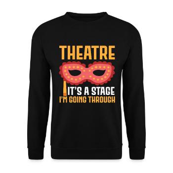 Theater Es ist eine Bühne, durch die ich gehe Broa - Unisex Pullover - Schwarz - Vorne - Alina (178cm) & Michal (187cm)