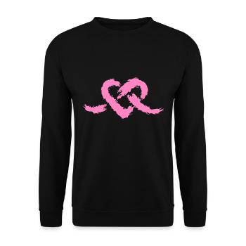 Herz Knoten - Unisex Pullover - Schwarz - Vorne - Alina (178cm) & Michal (187cm)