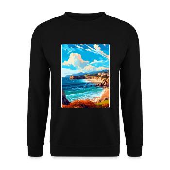 Cantabrie Espagne Affiche de voyage vintage Souvenir WPA - Sweat-shirt Unisexe - noir - Devant - Alina (178cm) & Michal (187cm)