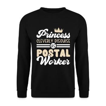 Prinzessin verkleidet sich geschickt als Postanges - Unisex Pullover - Schwarz - Vorne - Alina (178cm) & Michal (187cm)