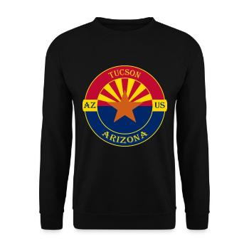 Tucson Arizona Flagge USA Reise Souvenir Abzeichen - Unisex Pullover - Schwarz - Vorne - Alina (178cm) & Michal (187cm)