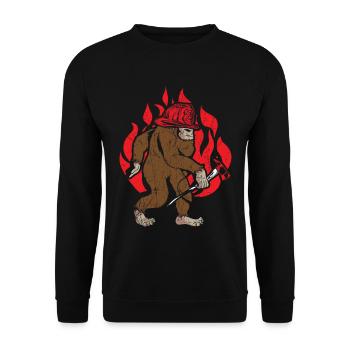 Brandbekämpfung Feuerwehrmann Feuerwehrmann Feuer - Unisex Pullover - Schwarz - Vorne - Alina (178cm) & Michal (187cm)