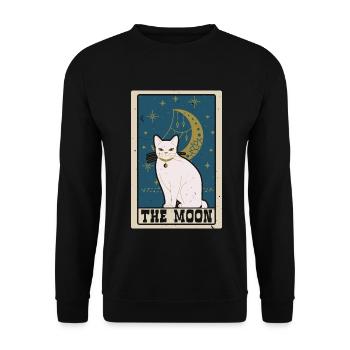 Der Mond Tarotkarte Schamane Wahrsagerei - Unisex Pullover - Schwarz - Vorne - Alina (178cm) & Michal (187cm)