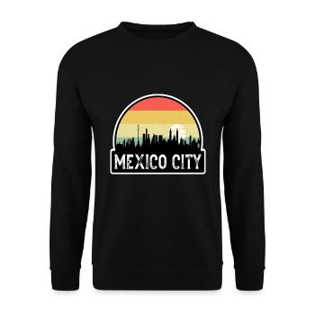 Mexiko-Stadt Mexiko-Flagge Skyline Reise-Souvenir - Unisex Pullover - Schwarz - Vorne - Alina (178cm) & Michal (187cm)
