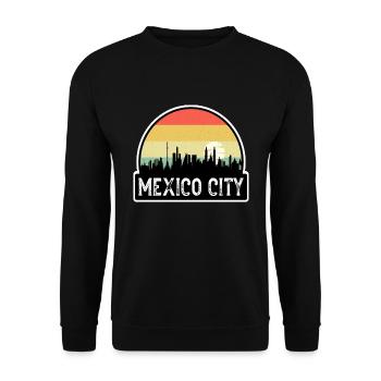 Mexiko-Stadt Mexiko-Flagge Skyline Reise-Souvenir - Unisex Pullover - Schwarz - Vorne - Alina (178cm) & Michal (187cm)