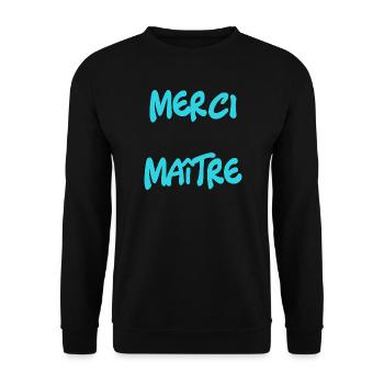 MEISTER. VIELEN DANK. DANKE, MEISTER. MEISTER. MEISTER-GESCHENK - Unisex Pullover - Schwarz - Vorne - Alina (178cm) & Michal (187cm)