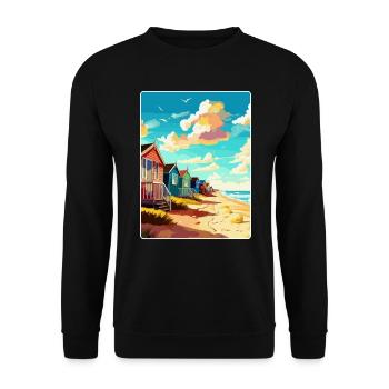 Southwold, England, Vereinigtes Königreich, Reiseposter, Souvenir, WPA - Unisex Pullover - Schwarz - Vorne - Alina (178cm) & Michal (187cm)