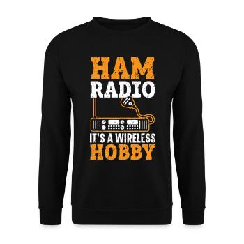 Ham Radio Ein drahtloses Hobby Funker Ham Radio - Unisex Pullover - Schwarz - Vorne - Alina (178cm) & Michal (187cm)