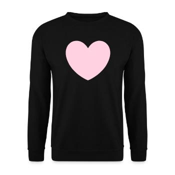 rosarotes Herz Herz rosa Geschenk Valentinstag - Unisex Pullover - Schwarz - Vorne - Alina (178cm) & Michal (187cm)