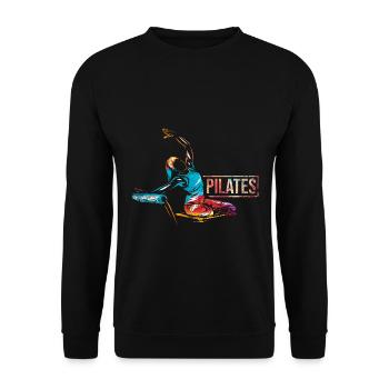 Federnde Pilates Rumpfmuskulatur - Unisex Pullover - Schwarz - Vorne - Alina (178cm) & Michal (187cm)