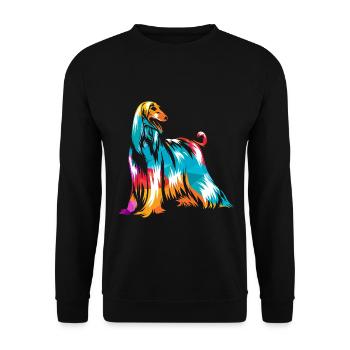 Geschmeidiger Windhund Rennsport - Unisex Pullover - Schwarz - Vorne - Alina (178cm) & Michal (187cm)