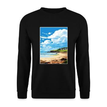 Porthtowan Cornwall Vintage Reiseposter Souvenir - Unisex Pullover - Schwarz - Vorne - Alina (178cm) & Michal (187cm)