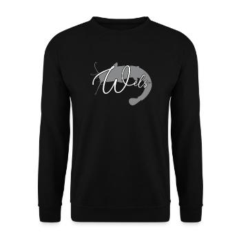 Wels Waller angeln Sportfischen Flussmonster - Unisex Pullover - Schwarz - Vorne - Alina (178cm) & Michal (187cm)