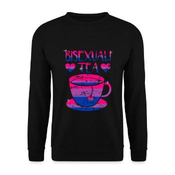 Bisexueller Bisexuelle Geschenk - Unisex Pullover - Schwarz - Vorne - Alina (178cm) & Michal (187cm)
