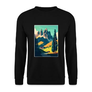 Dolomiten Dolomiten Dolomiten Gebirge Italien - Unisex Pullover - Schwarz - Vorne - Alina (178cm) & Michal (187cm)