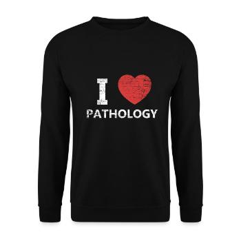 Akribische Pathologin Mikroskop - Unisex Pullover - Schwarz - Vorne - Alina (178cm) & Michal (187cm)