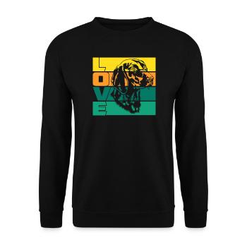 Retro Labrador - Unisex Pullover - Schwarz - Vorne - Alina (178cm) & Michal (187cm)