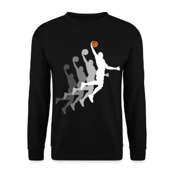 Basketball Spieler Dunking Basketballer Sequenz - Unisex Pullover - Schwarz - Vorne - Alina (178cm) & Michal (187cm)