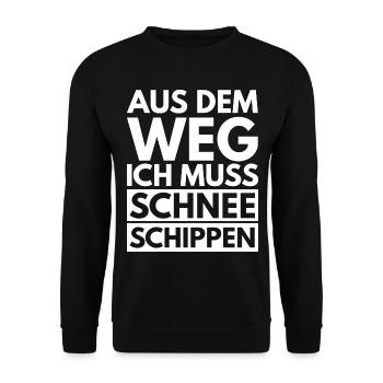 Schneeschippen - Unisex Pullover - Schwarz - Vorne - Alina (178cm) & Michal (187cm)