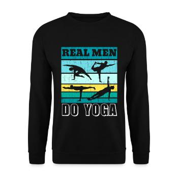 Ich mache Yoga, um den Wahnsinn zu vertreiben Yoga - Unisex Pullover - Schwarz - Vorne - Alina (178cm) & Michal (187cm)