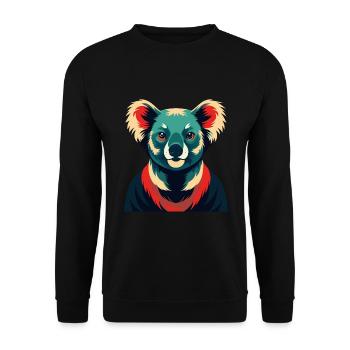 Koala Cartoon Figur Buntes Haustier Tier - Unisex Pullover - Schwarz - Vorne - Alina (178cm) & Michal (187cm)