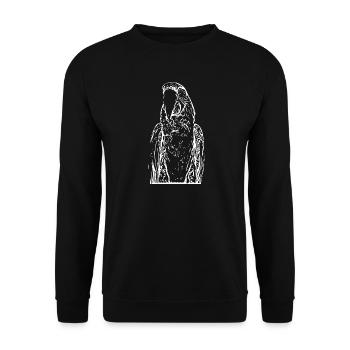Papageien Vogel weiß - Unisex Pullover - Schwarz - Vorne - Alina (178cm) & Michal (187cm)