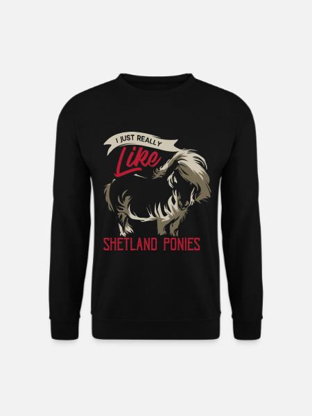Zotteliges Shetlandpony Inselrasse - Unisex Pullover - Schwarz