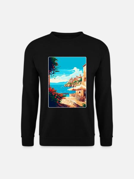 Rhodos Griechenland Vintage Reiseplakat WPA Souvenir - Unisex Pullover - Schwarz