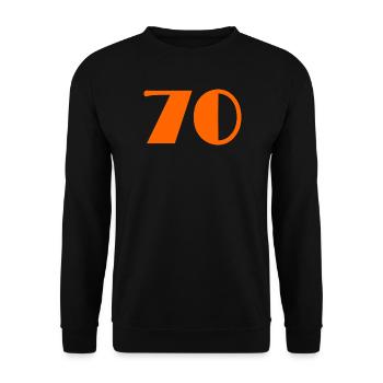 70. 70 JAHRE. 70-JÄHRIGES JUBILÄUM. GEBURTSTAG 70 JAHRE. - Unisex Pullover - Schwarz - Vorne - Alina (178cm) & Michal (187cm)