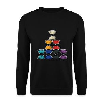 Furchtloser Diabolo Straßenjongleur - Unisex Pullover - Schwarz - Vorne - Alina (178cm) & Michal (187cm)