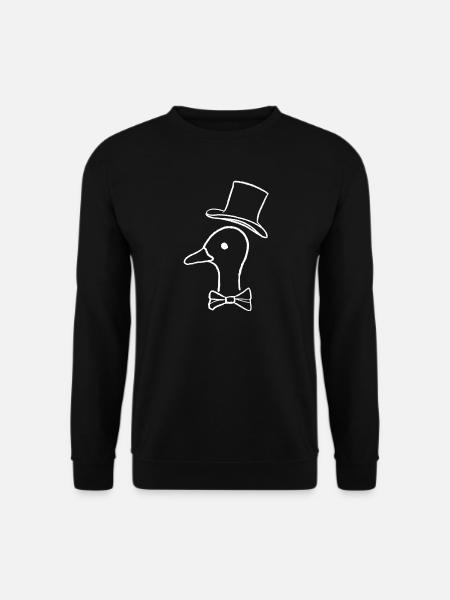 Ente mit Hut - Unisex Pullover - Schwarz