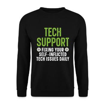 Keine Sorge, ich kenne mich mit Computern aus - Unisex Pullover - Schwarz - Vorne - Alina (178cm) & Michal (187cm)