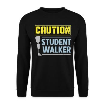 Vorsicht Student Walker Amputierter Amputierter Ch - Unisex Pullover - Schwarz - Vorne - Alina (178cm) & Michal (187cm)