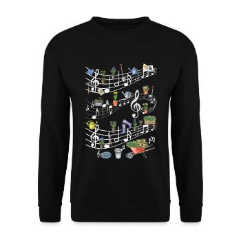 Melodie des Blumengartens - Unisex Pullover - Schwarz - Vorne - Alina (178cm) & Michal (187cm)