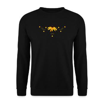 Sonnenhut gelbe Blume - Unisex Pullover - Schwarz - Vorne - Alina (178cm) & Michal (187cm)