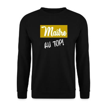MEISTER. MEISTER. VIELEN DANK. DANKE, MEISTER - Unisex Pullover - Schwarz - Vorne - Alina (178cm) & Michal (187cm)