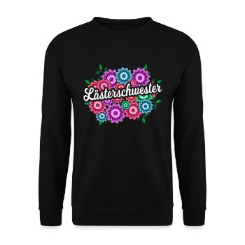 Lästerschwester Lästern Gossip Bf Beste Freunde - Unisex Pullover - Schwarz - Vorne - Alina (178cm) & Michal (187cm)