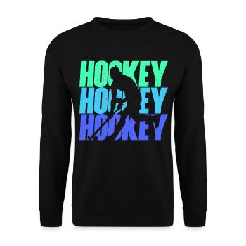 Feldhockey Spieler Hockeyspieler Jungen Hockey - Unisex Pullover - Schwarz - Vorne - Alina (178cm) & Michal (187cm)