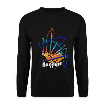 Urwüchsiger Dudelsack Volksmusik - Unisex Pullover - Schwarz - Vorne - Alina (178cm) & Michal (187cm)