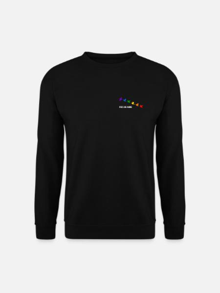 Free like a bird, in Regenbogenfarben - Weiß - Unisex Pullover - Schwarz