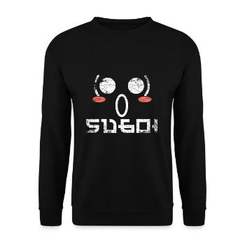 Japanimation Kanji - Unisex Pullover - Schwarz - Vorne - Alina (178cm) & Michal (187cm)