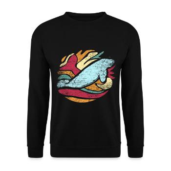 Gutmütiger Dugong Meeresbewohner - Unisex Pullover - Schwarz - Vorne - Alina (178cm) & Michal (187cm)